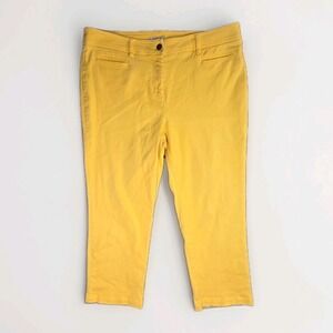 Jones New York Sport Womens Yellow Stretch Cotton Straight Leg Pants Size 12